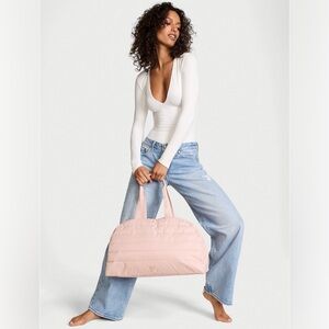 Victoria's Secret Quilted Duffle Bag Pink Zinc- NWT